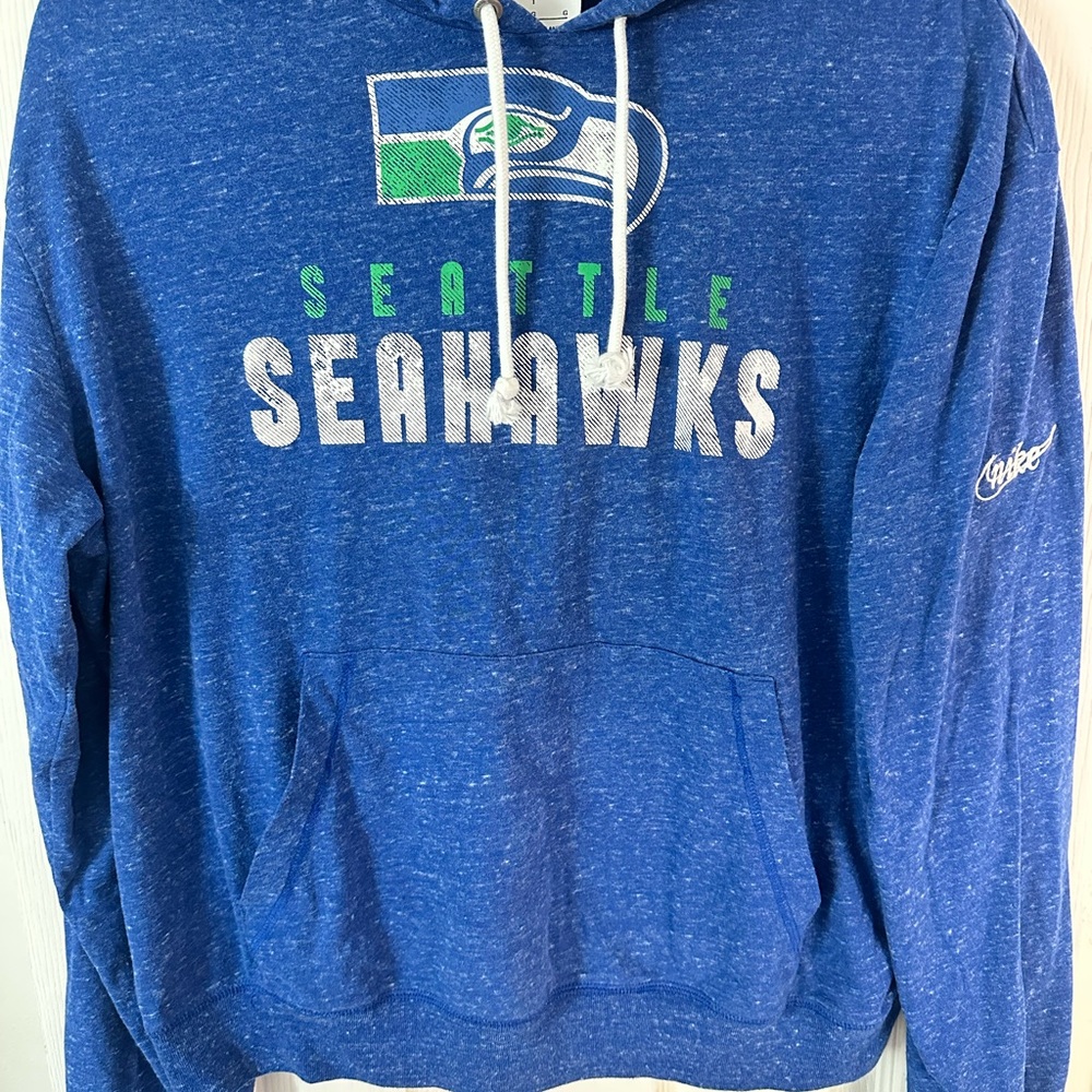 Nike Seattle Seahawks Blue Pullover Hoodie with Green & White Accents